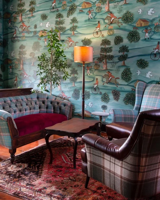 Athletic Club & Social — hand-painted bar interior mural, Gardens, Cape Town