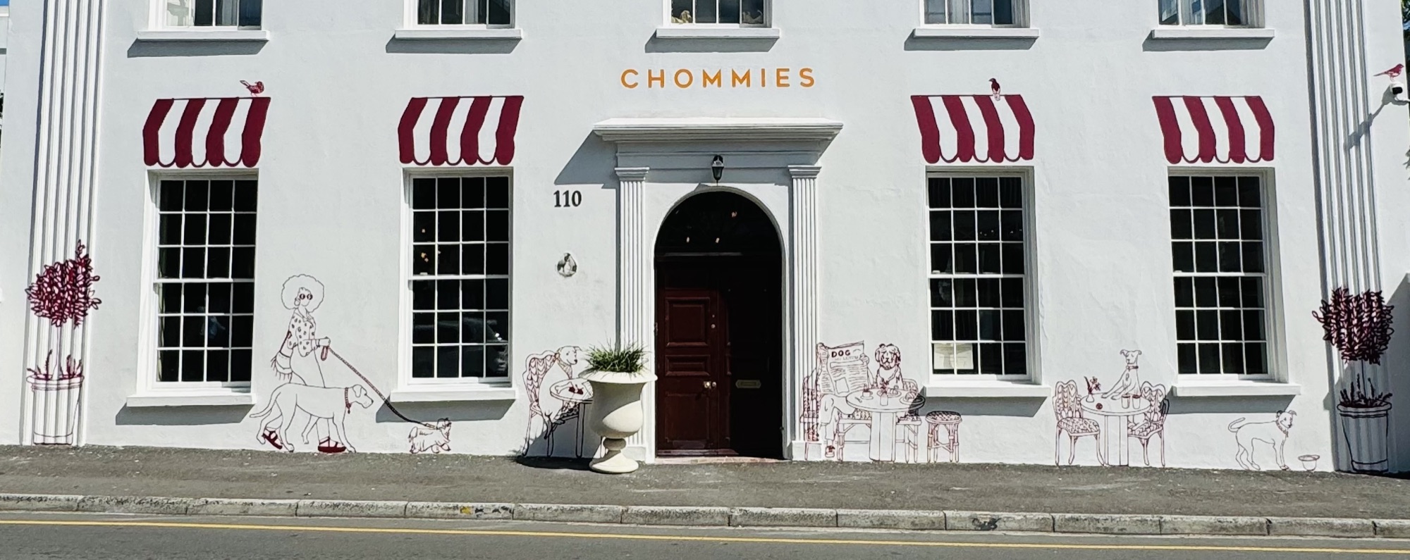 House of Chommies — hand-painted mural by Cape Town Mural Arts, 110 Hatfield Street, Gardens, Cape Town