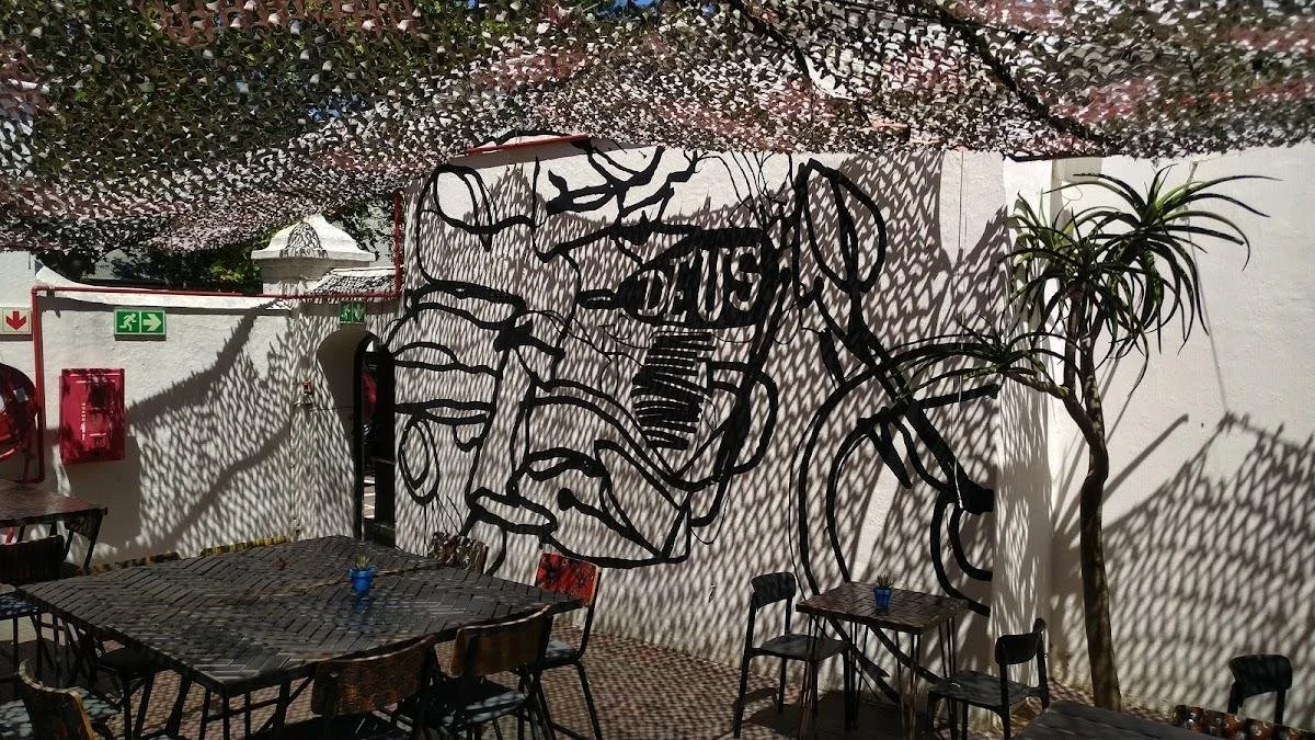 Mural wall detail — Deus Café & Bakery, Kronendal Homestead, Hout Bay, Cape Town