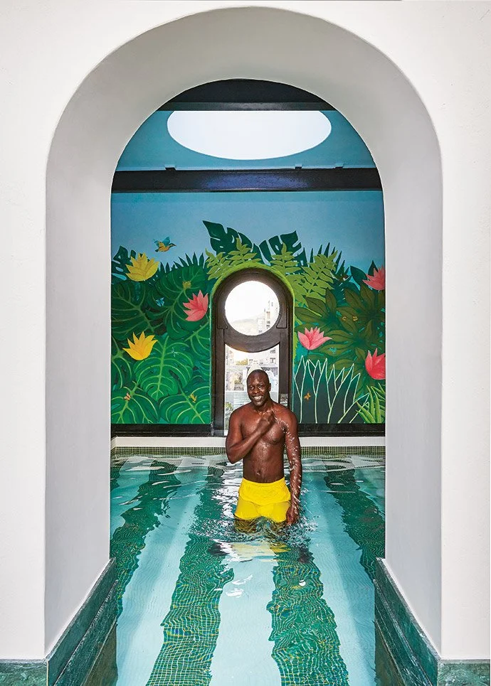 Pool house with mural — Gigi Rooftop, Gorgeous George Hotel, City Bowl, Cape Town
