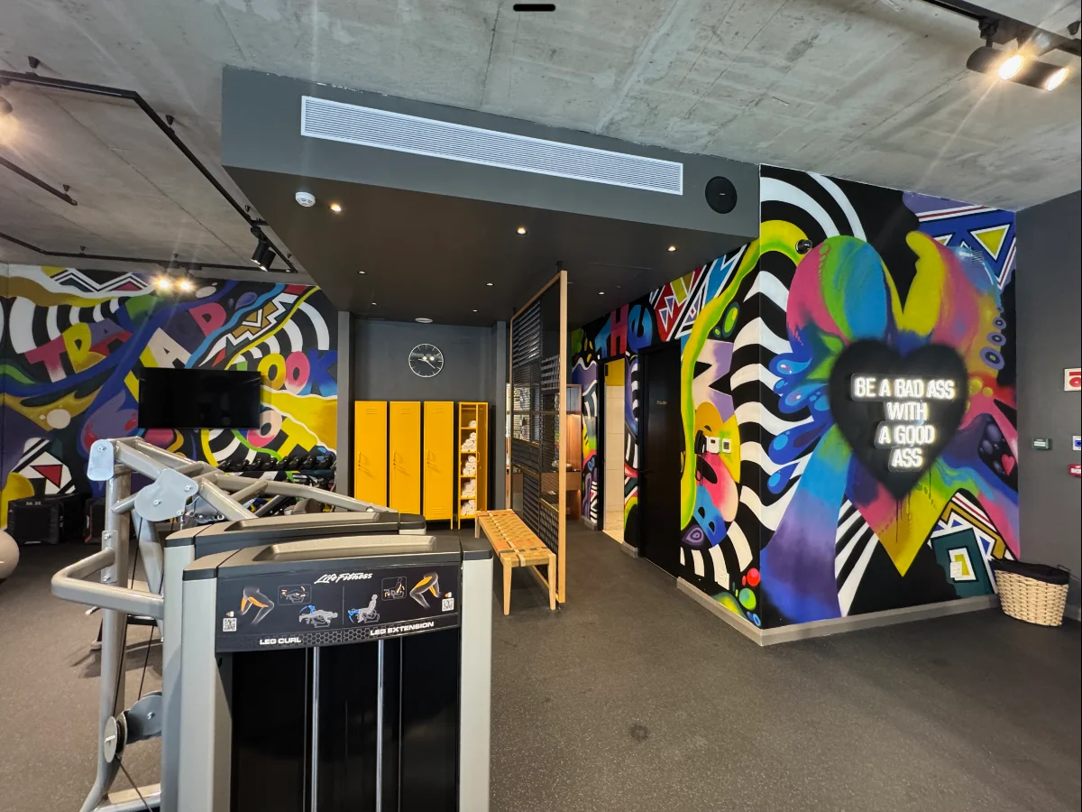 Hilton Canopy - Gym — hand-painted mural by Cape Town Mural Arts, Park Rd, Gardens, Cape Town