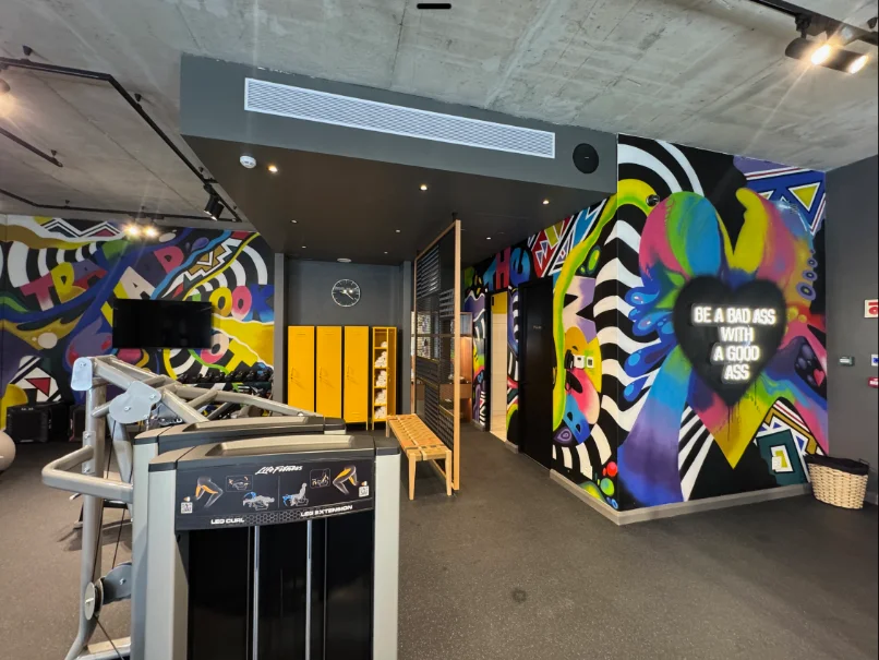 Hilton Canopy - Gym — hand-painted hotel gym mural, Gardens, Cape Town