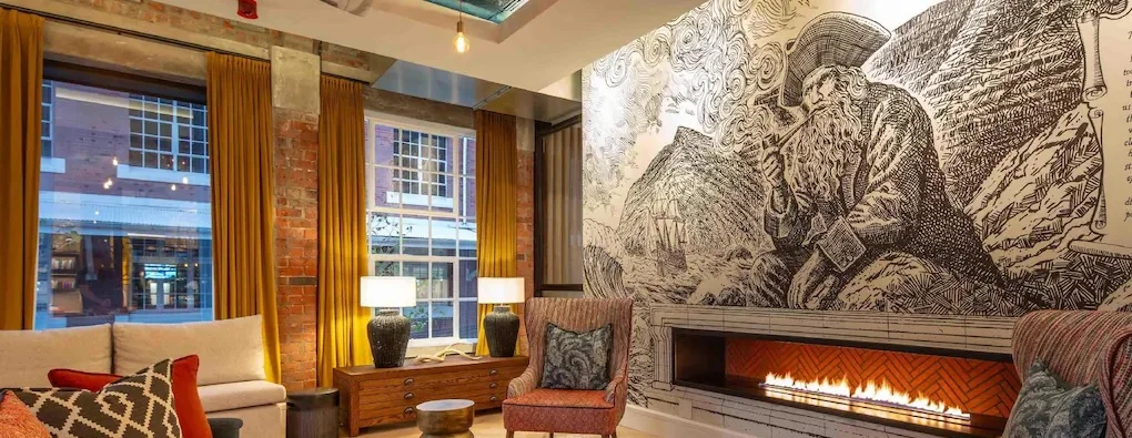 Hilton Canopy - Lounge — hand-painted mural by Cape Town Mural Arts, Canopy by Hilton Cape Town, Park Rd, Gardens, Cape Town