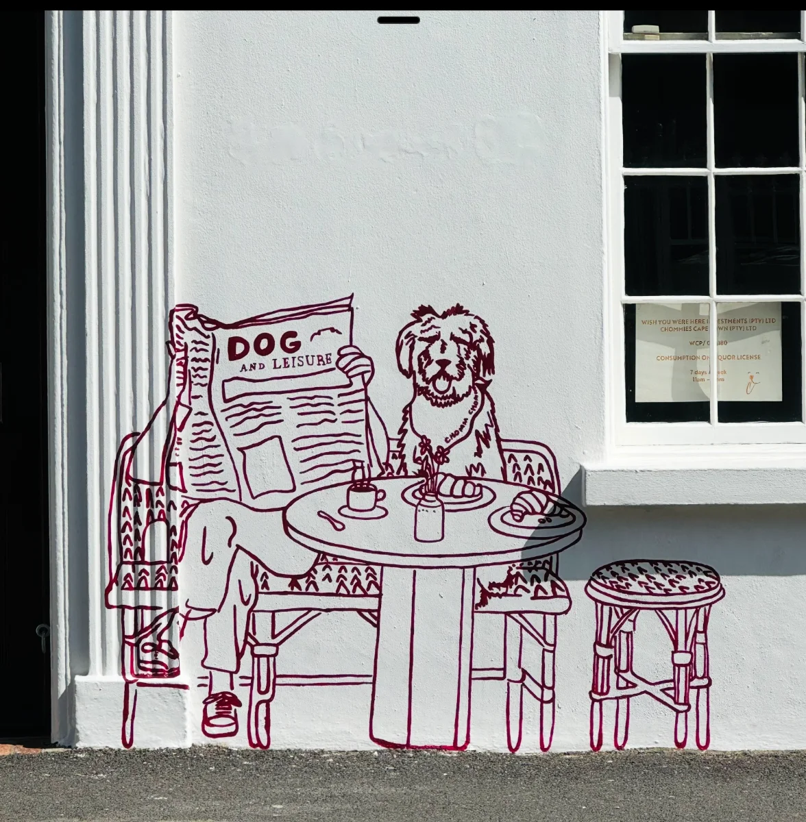 Mural detail — House of Chommies, 110 Hatfield Street, Gardens, Cape Town