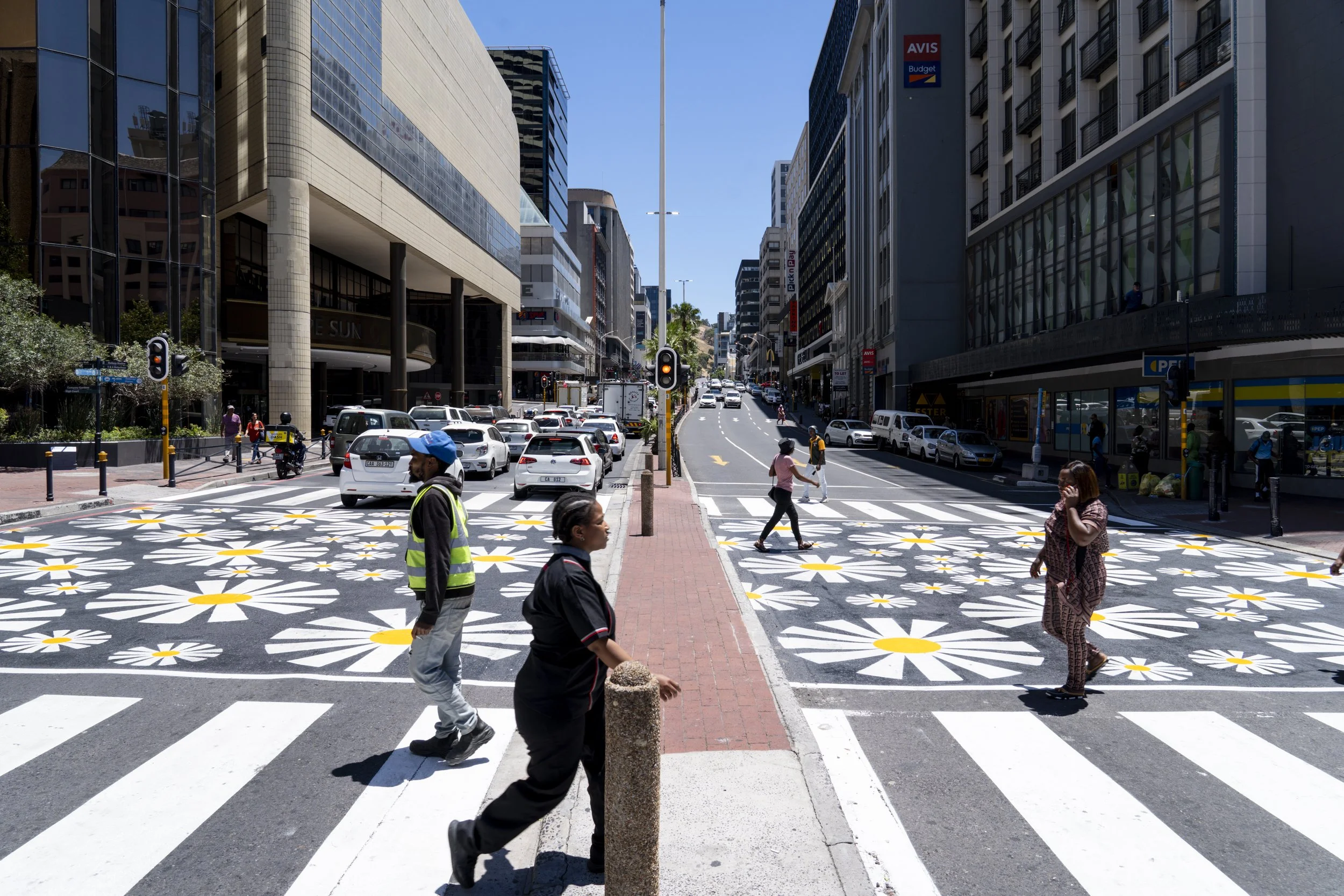 Strand Street Crossing — hand-painted mural by Cape Town Mural Arts, St George’s Mall / Strand Street, CBD