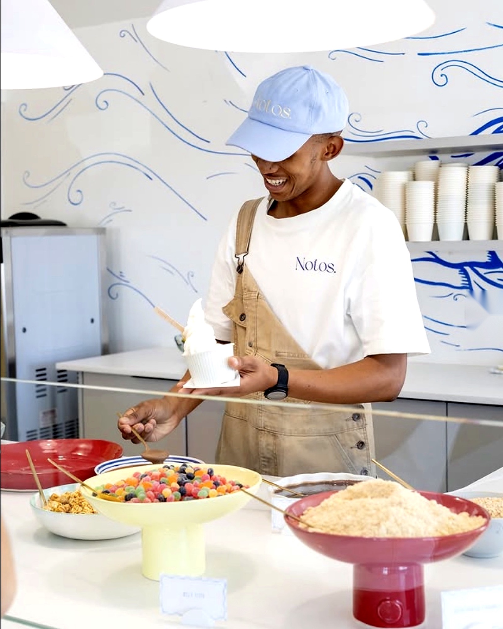 Notos Café — hand-painted café interior mural, Glencairn, Cape Town