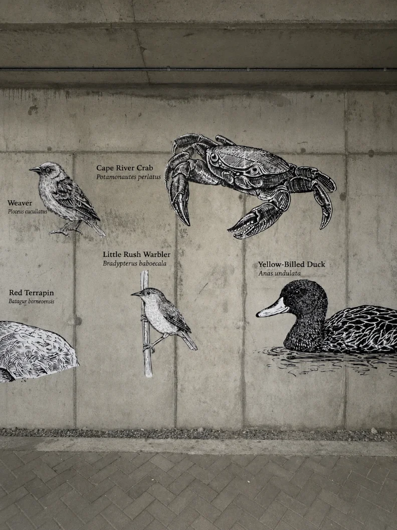 Cape Weaver, Cape River Crab, Little Rush Warbler, Yellow-Billed Duck — Riverlands, Observatory, Cape Town