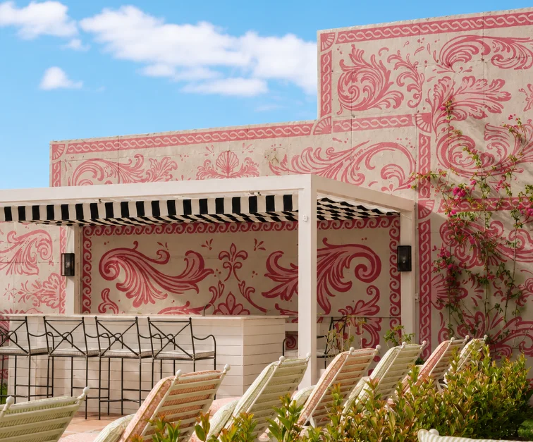 Tintswalo Summer House — hand-painted hotel interior mural, Glencairn, Cape Town