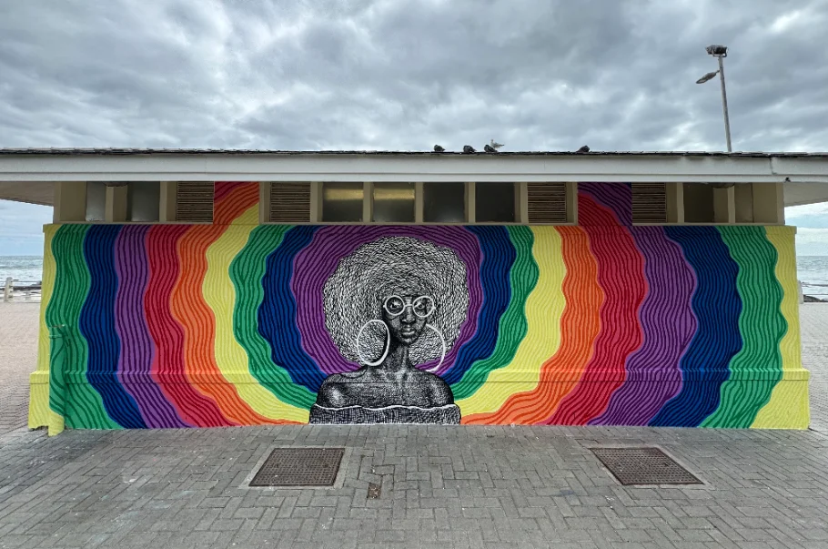 Full wall from the promenade — Waves of Pride, 249 Beach Road, Sea Point Promenade, Cape Town
