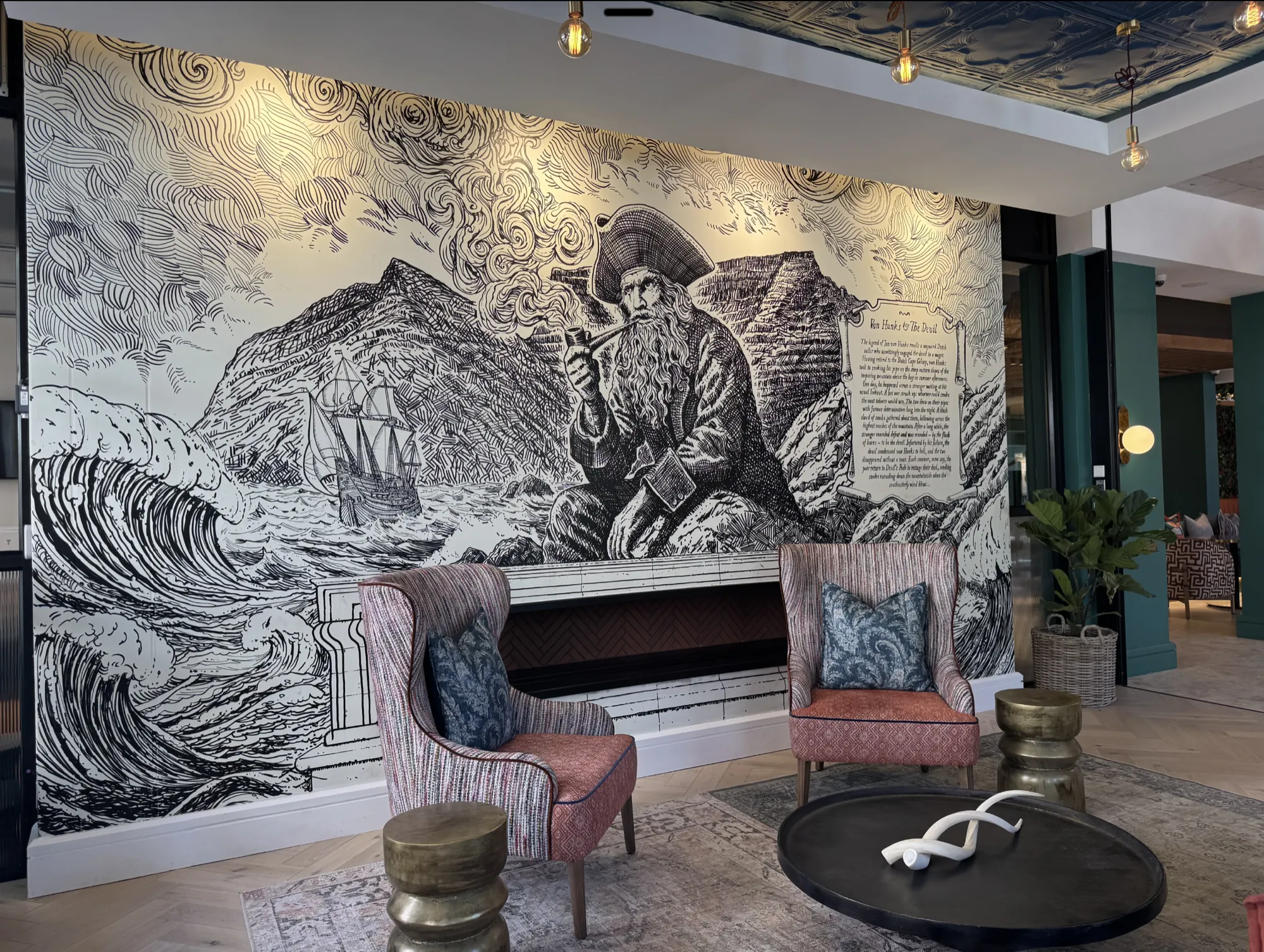 The full feature wall — Hilton Canopy - Lounge, Canopy by Hilton Cape Town, Park Rd, Gardens, Cape Town